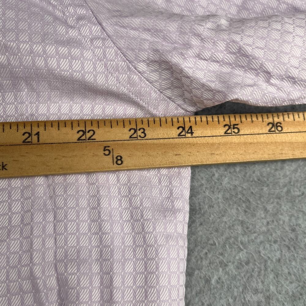 Johnston & Murphy Shirt Large Pink Check Flip Cuff Casual Button Up Long Sleeve - Picture 6 of 10